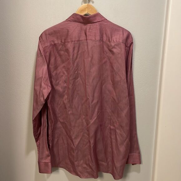 Ted baker mens red striped button down long sleeved collared shirt - Picture 7 of 14